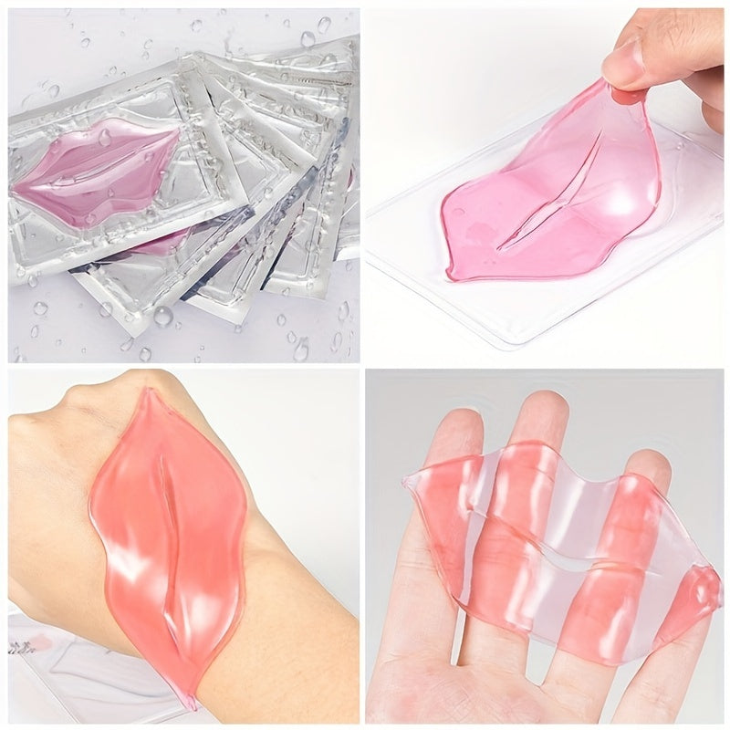 20-Pack Pink Crystal Collagen Lip Masks with Hyaluronic Acid for Hydration, Anti-Dry Lip Care Set, Moisturizing & Soothing Lip Patches, Ideal Mother's Day Gift for Women